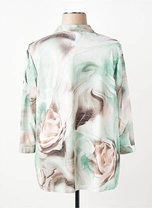 Chemisier imprimé fleurs manches 3/4 vert FINNKARELIA femme