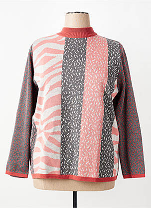 Pull coupe cintrée manches longues orange I.ODENA femme