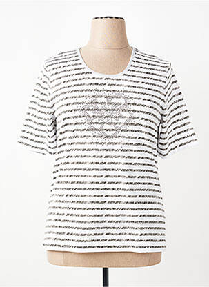 T-shirt sérigraphie avec strass manches courtes gris RABE femme