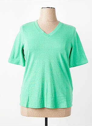 T-shirt col v manches courtes vert OLSEN femme