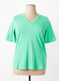 T-shirt col v manches courtes vert OLSEN femme