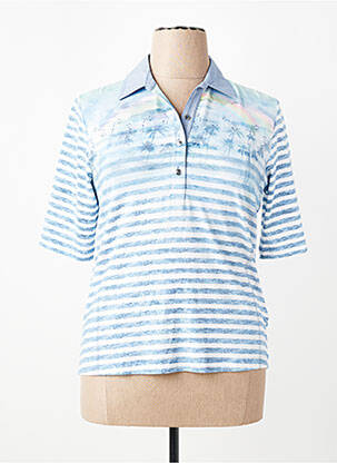 Polo imprimé rayures manches courtes bleu RABE femme