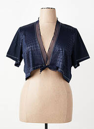 Gilet manches courtes col v bleu CHRISTINE LAURE femme