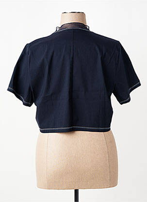 Gilet manches courtes col v bleu CHRISTINE LAURE femme