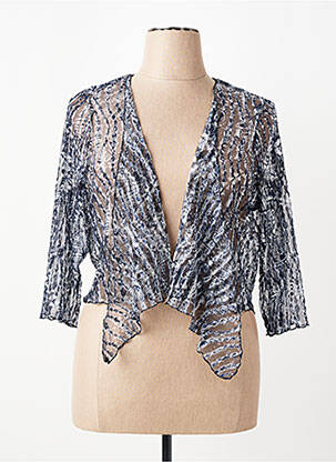 Gilet manches longues coupe cintrée bleu CHRISTINE LAURE femme