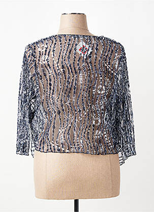 Gilet manches longues coupe cintrée bleu CHRISTINE LAURE femme
