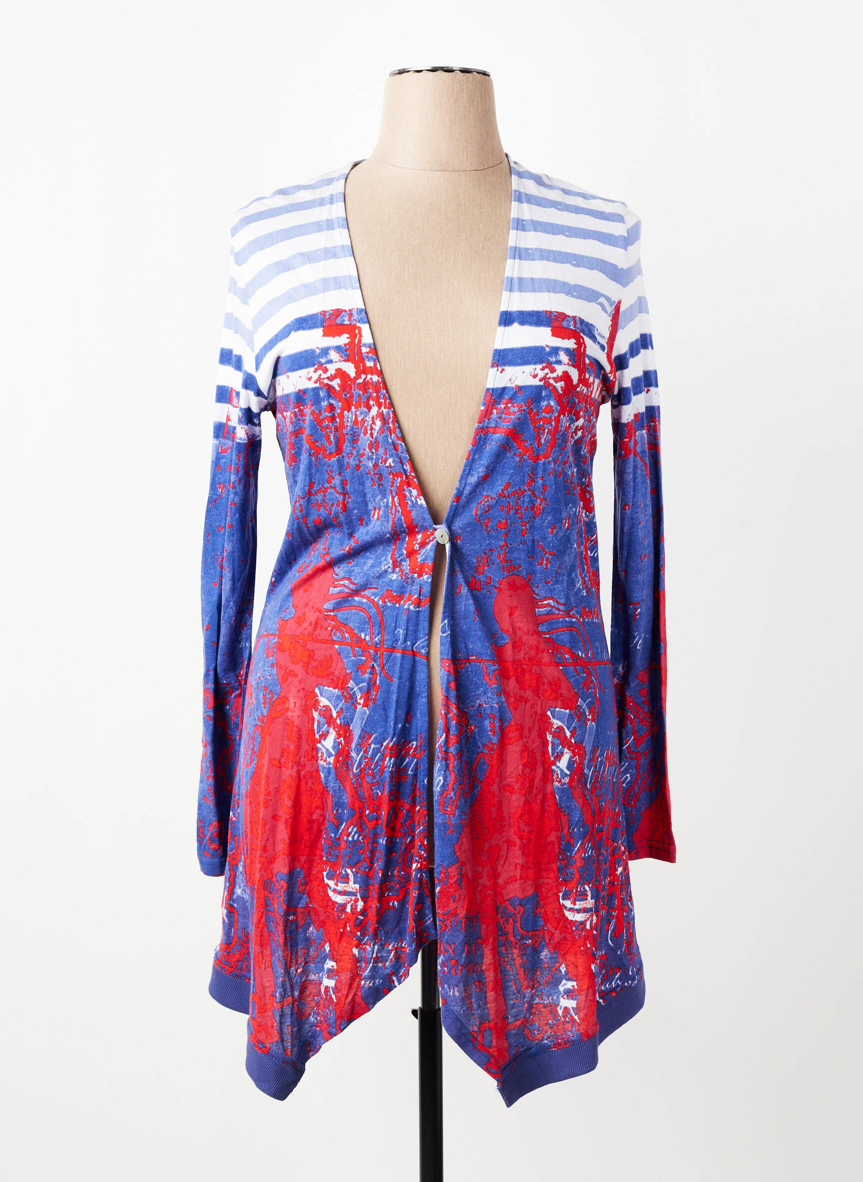 Gilet manches longues stretch bleu FILLE DES SABLES femme