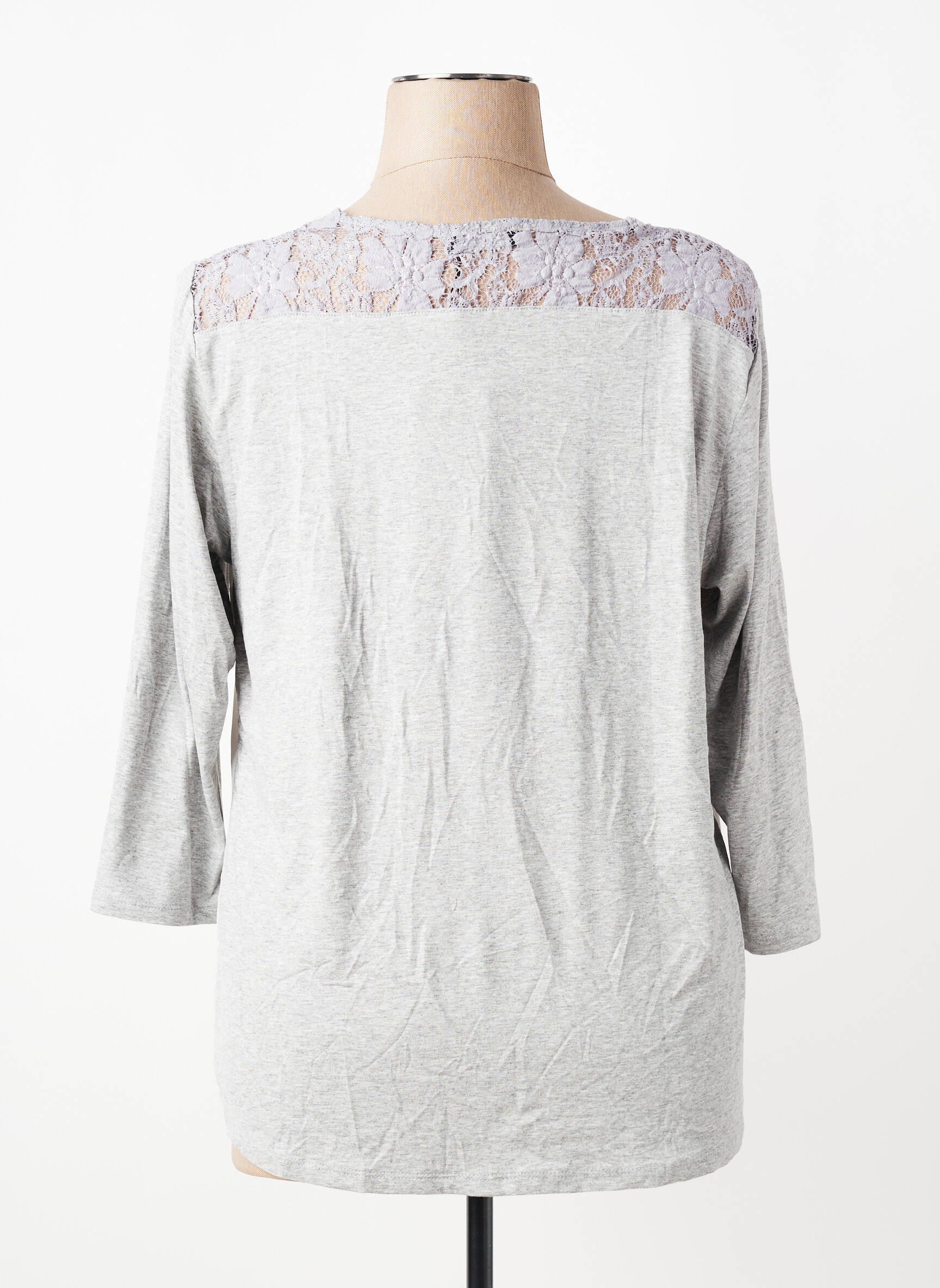 Top imprimé fantaisie manches 3/4 gris THOMAS RABE femme