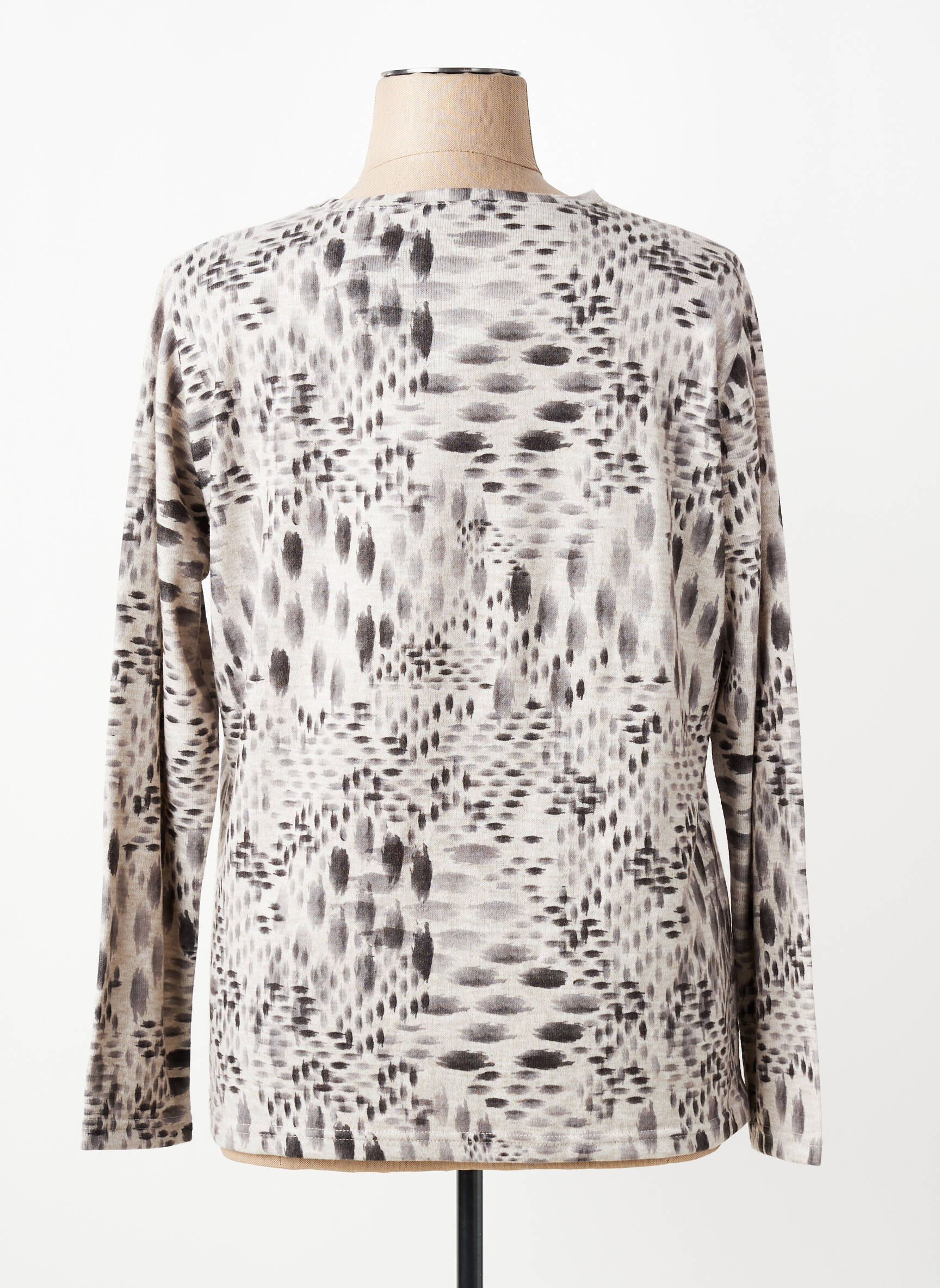 Pull coupe cintrée manches longues gris I.ODENA femme