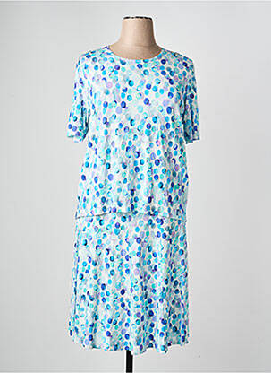 Ensemble jupe coupe fluide bleu GRIFFON femme