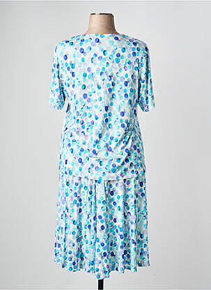 Ensemble jupe coupe fluide bleu GRIFFON femme