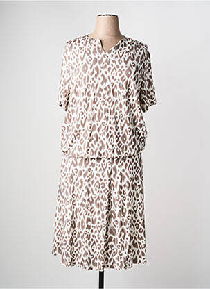Ensemble jupe coupe fluide beige FRANK WALDER femme