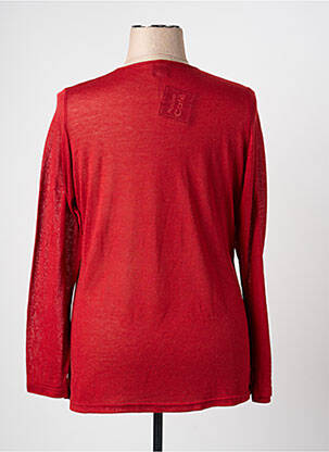 Top tissage jersey manches longues rouge PAUSE CAFE femme