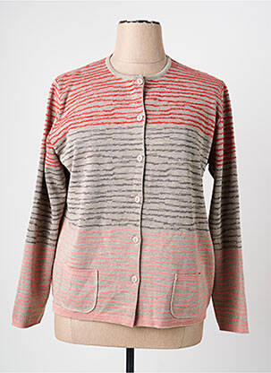 Gilet manches longues col rond rose I.ODENA femme