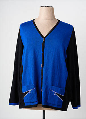 Gilet manches longues stretch bleu PAUPORTÉ femme