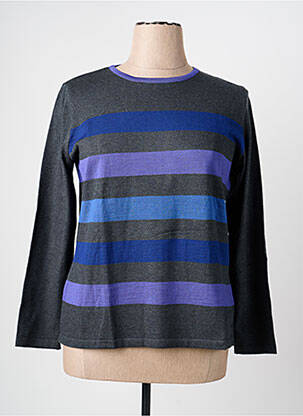 Pull tissage chiné manches longues violet TELMAIL femme