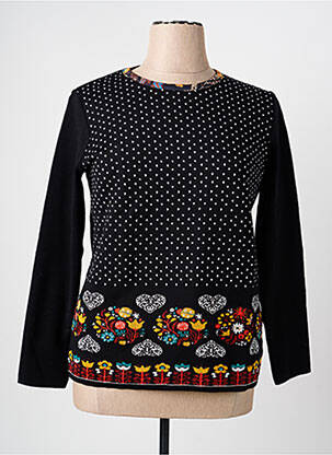 Pull coupe cintrée manches longues noir TELMAIL femme