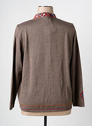 Gilet manches longues col rond gris PAUPORTÉ femme