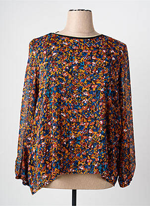 Blouse imprimé fantaisie manches longues marron CHRISTINE LAURE femme