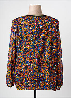 Blouse imprimé fantaisie manches longues marron CHRISTINE LAURE femme