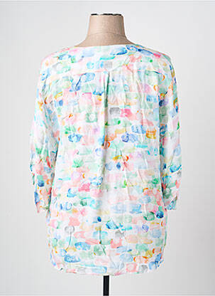 Blouse tissage popeline manches longues bleu THOMAS RABE femme