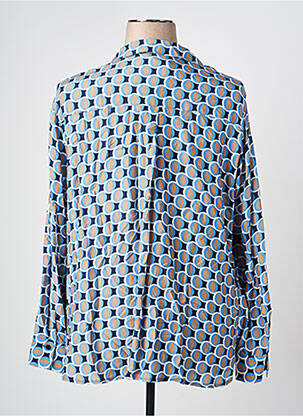 Chemisier imprimé fantaisie manches longues bleu FRANK WALDER femme