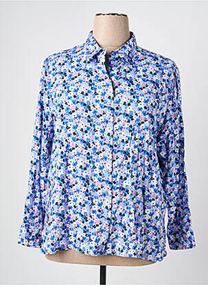 Chemisier imprimé fleurs manches longues bleu OLSEN femme