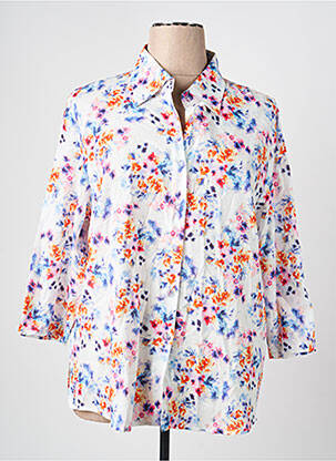 Chemisier imprimé fleurs manches longues blanc GRIFFON femme