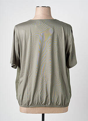 Top tissage crêpe manches courtes vert FRANK WALDER femme