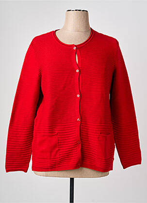 Gilet manches longues col rond rouge OLSEN femme