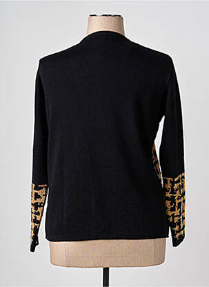 Gilet manches longues col rond noir I.ODENA femme