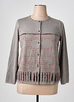 Gilet manches longues col rond gris TELMAIL femme