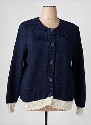 Gilet manches longues col rond bleu GRIFFON femme