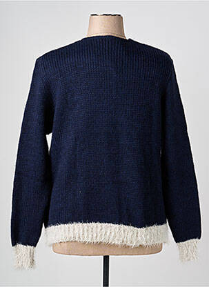 Gilet manches longues col rond bleu GRIFFON femme