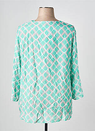 Blouse tissage popeline manches longues bleu FRANK WALDER femme