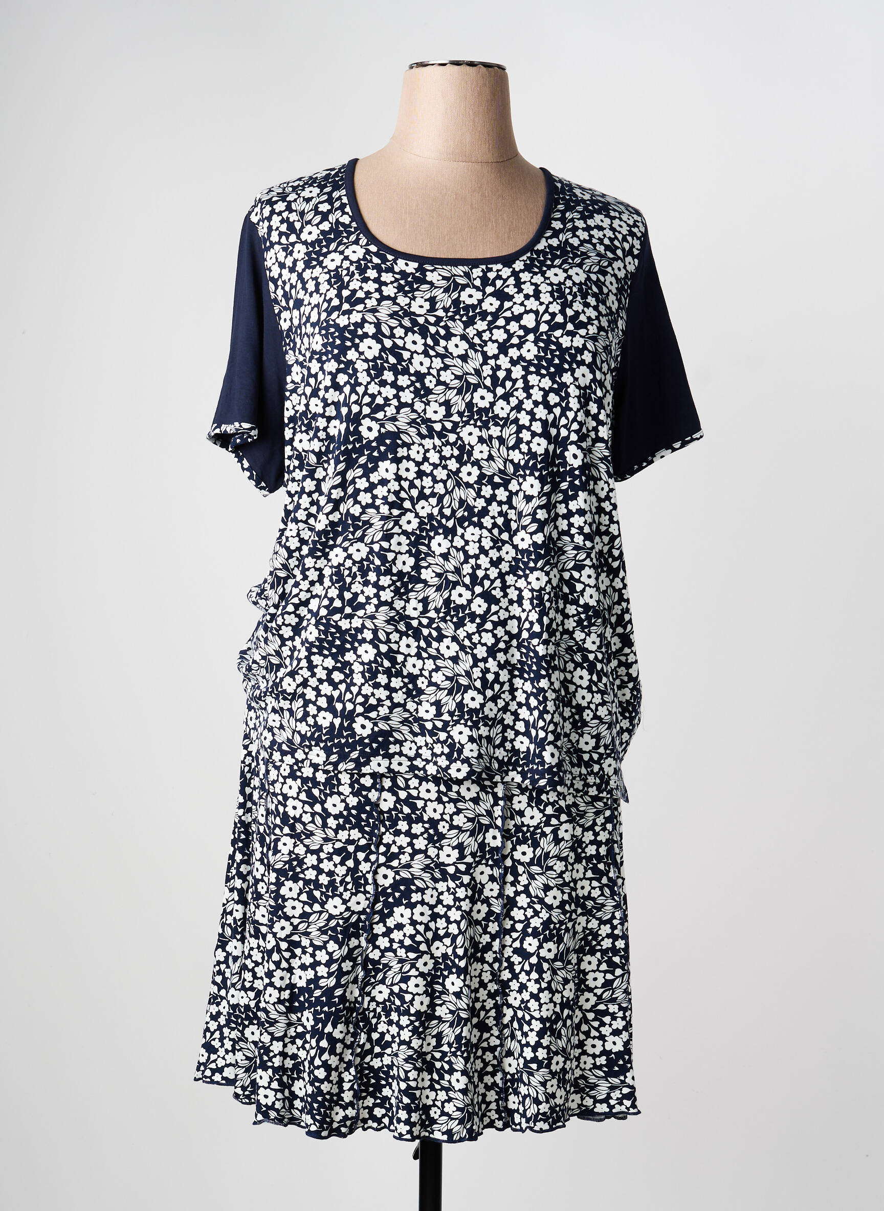 Ensemble jupe coupe cintrée bleu GUY DUBOUIS femme