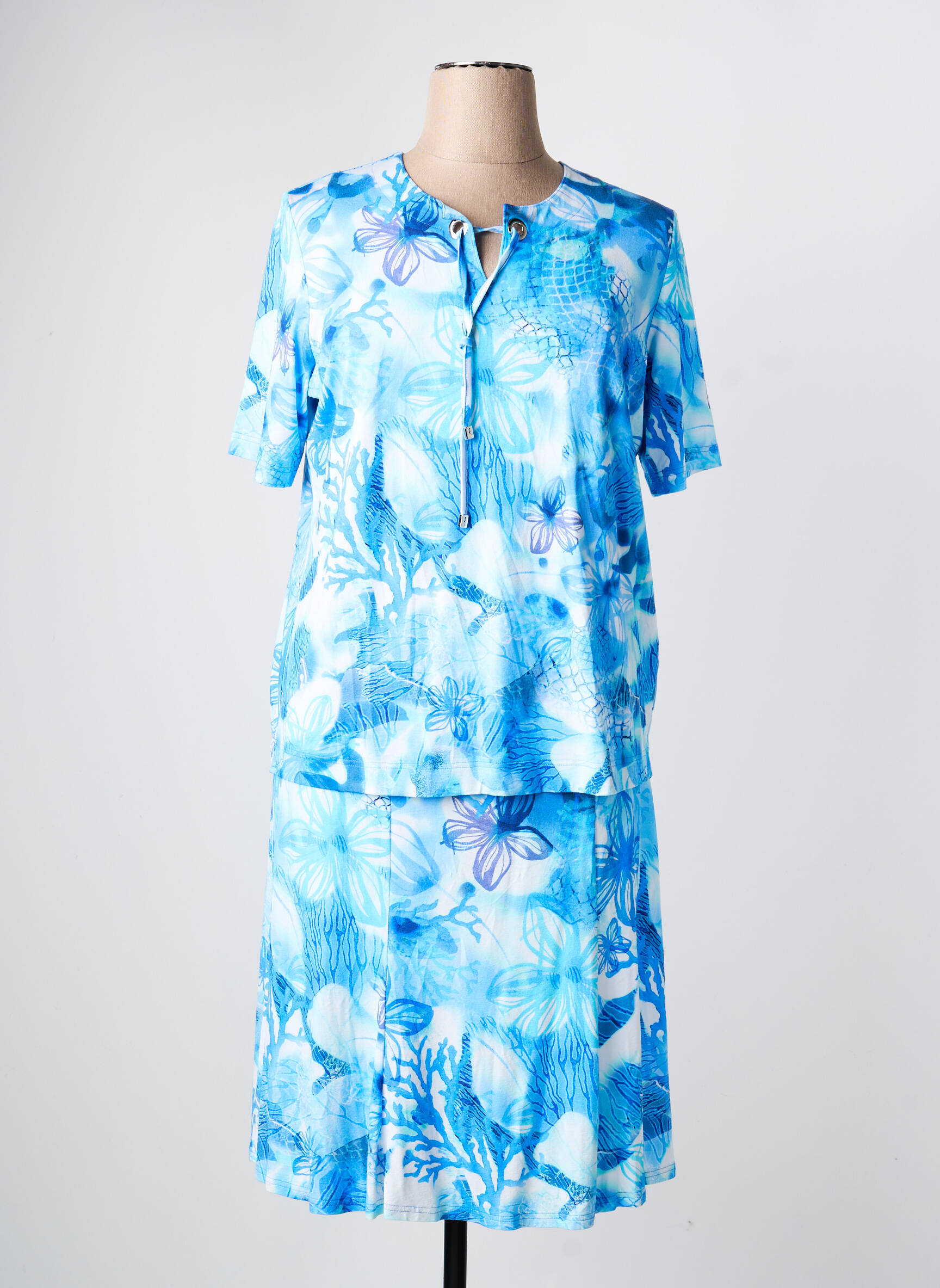 Ensemble jupe coupe cintrée bleu RABE femme