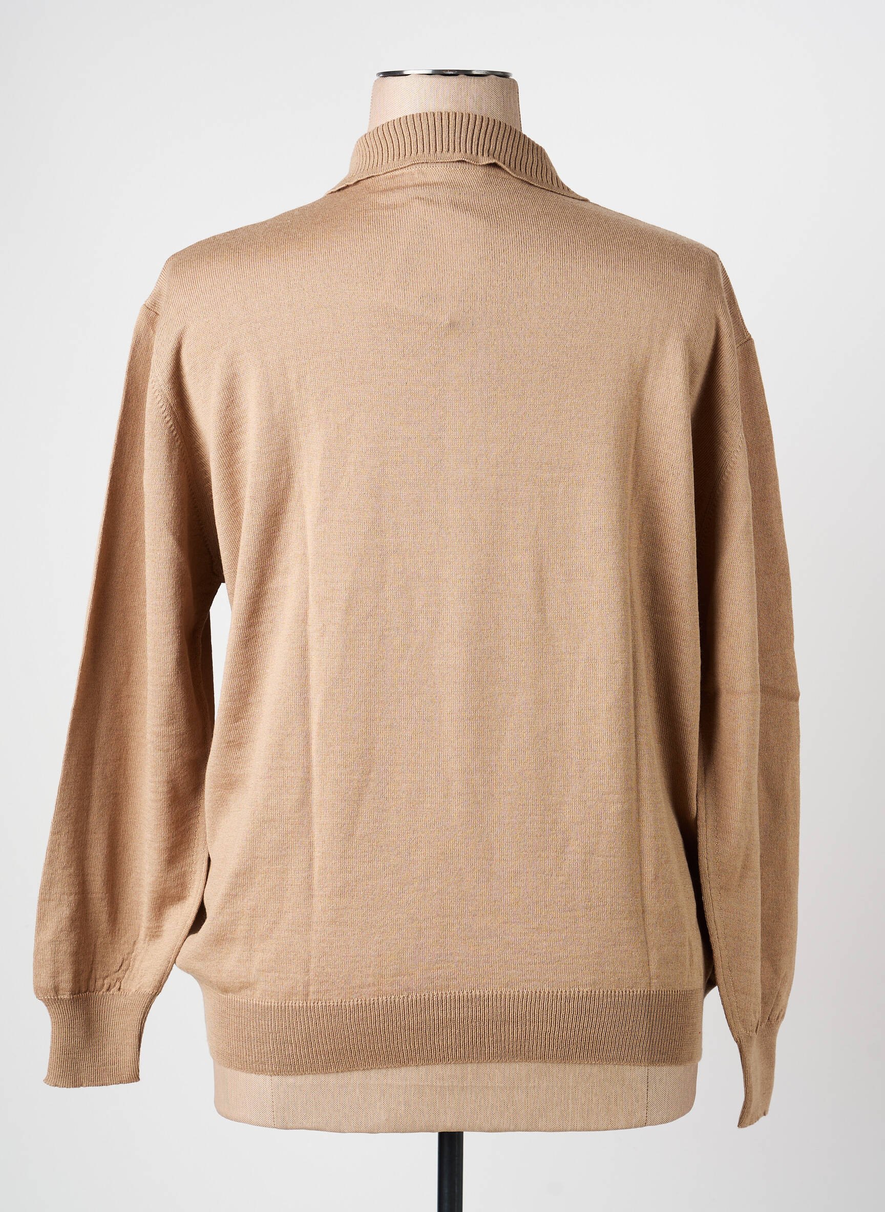 Polo stretch manches longues beige EDWIGE femme