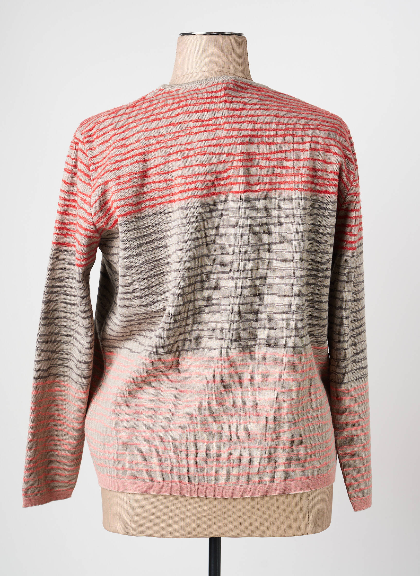 Gilet manches longues col rond rose I.ODENA femme