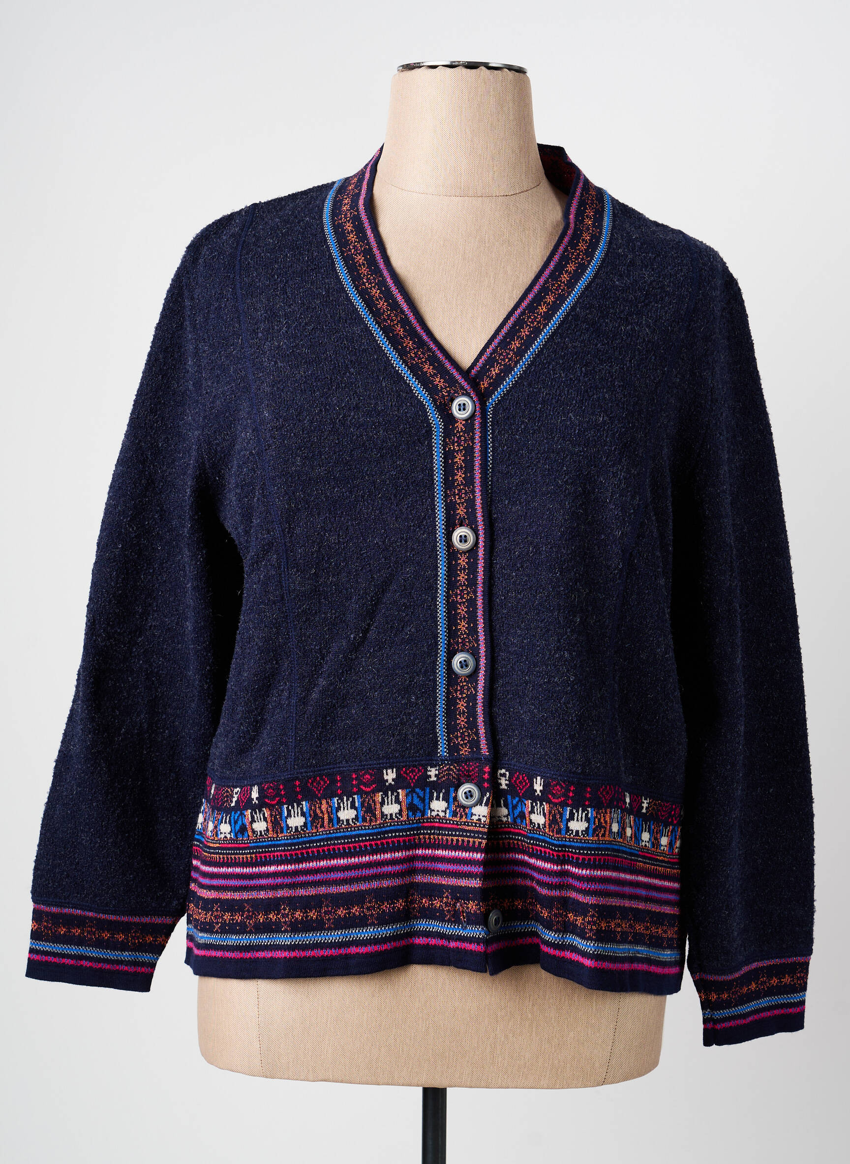 Gilet manches longues stretch bleu PAUPORTÉ femme