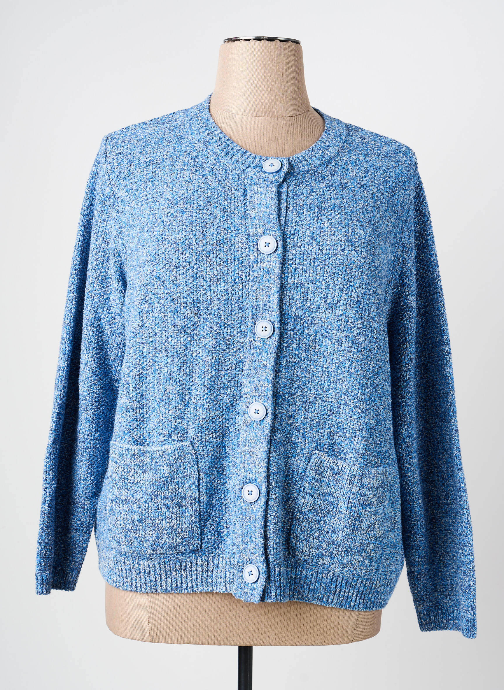 Gilet manches longues col rond bleu RABE femme