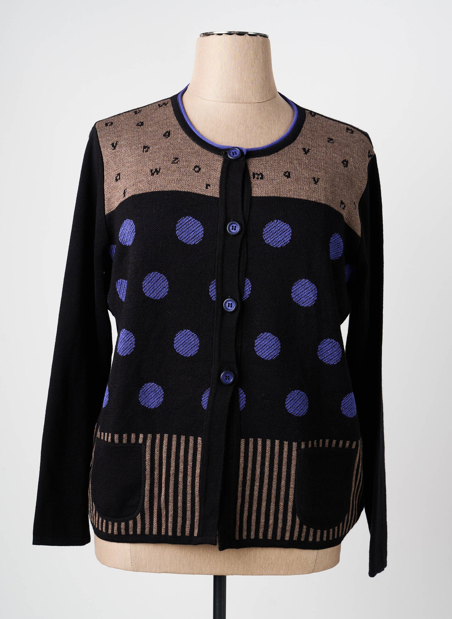 Gilet manches longues col rond noir TELMAIL femme