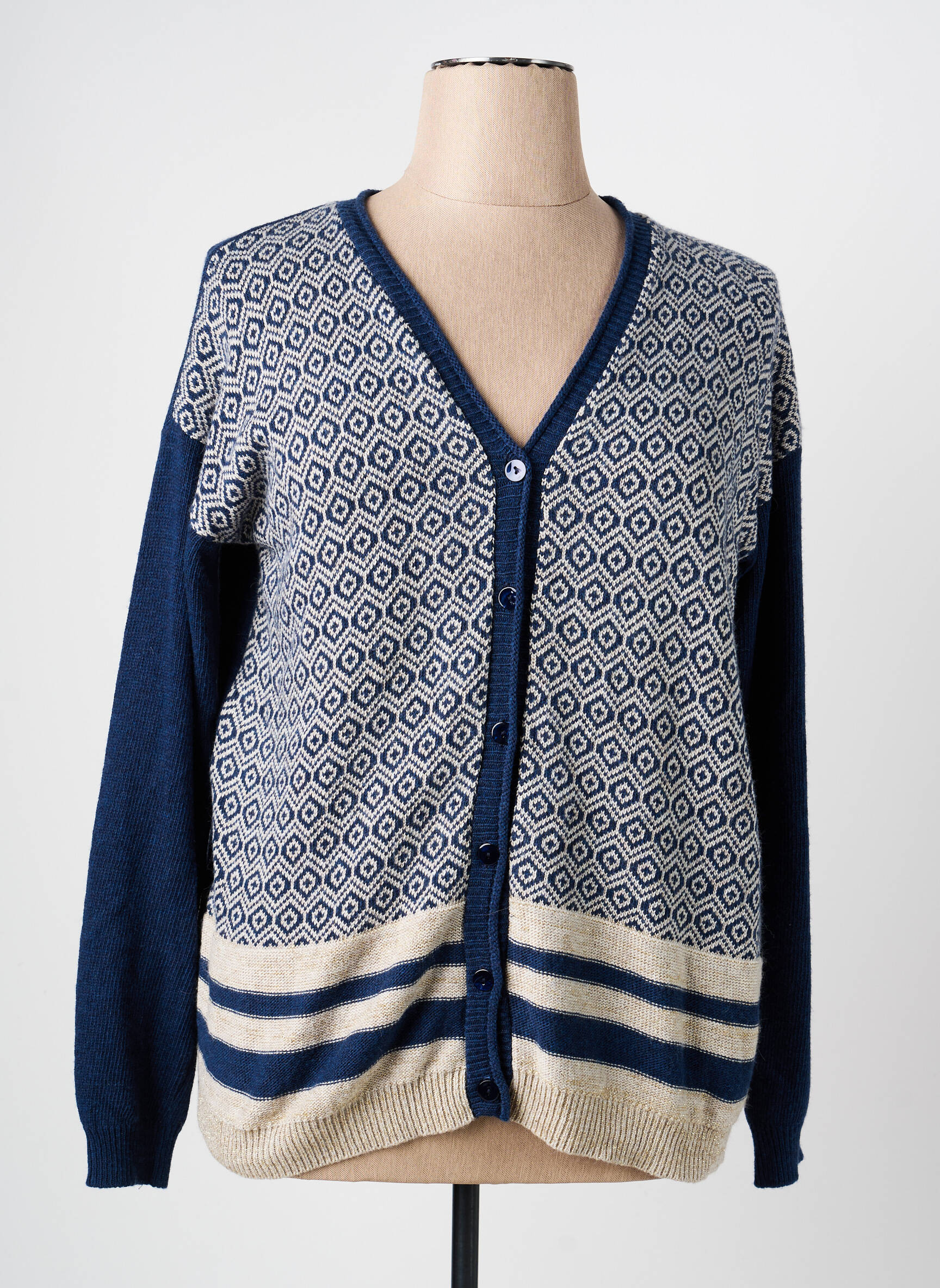 Gilet manches longues stretch bleu TERRE DE FÉES femme