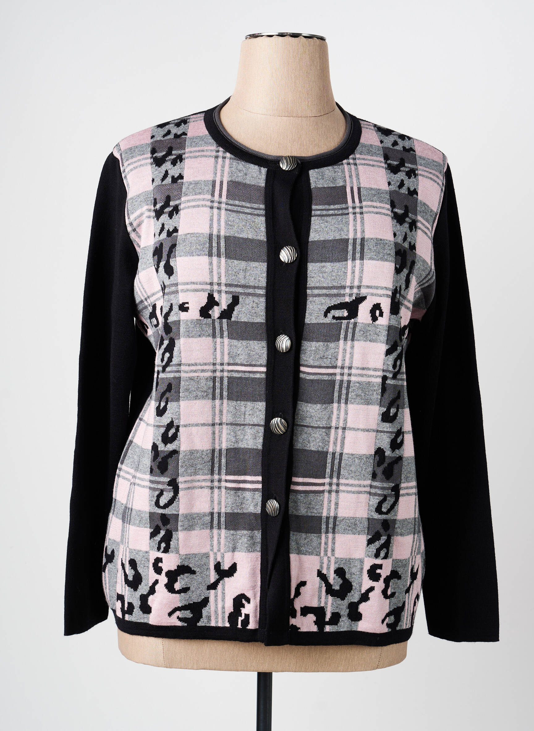 Gilet manches longues col rond noir TELMAIL femme