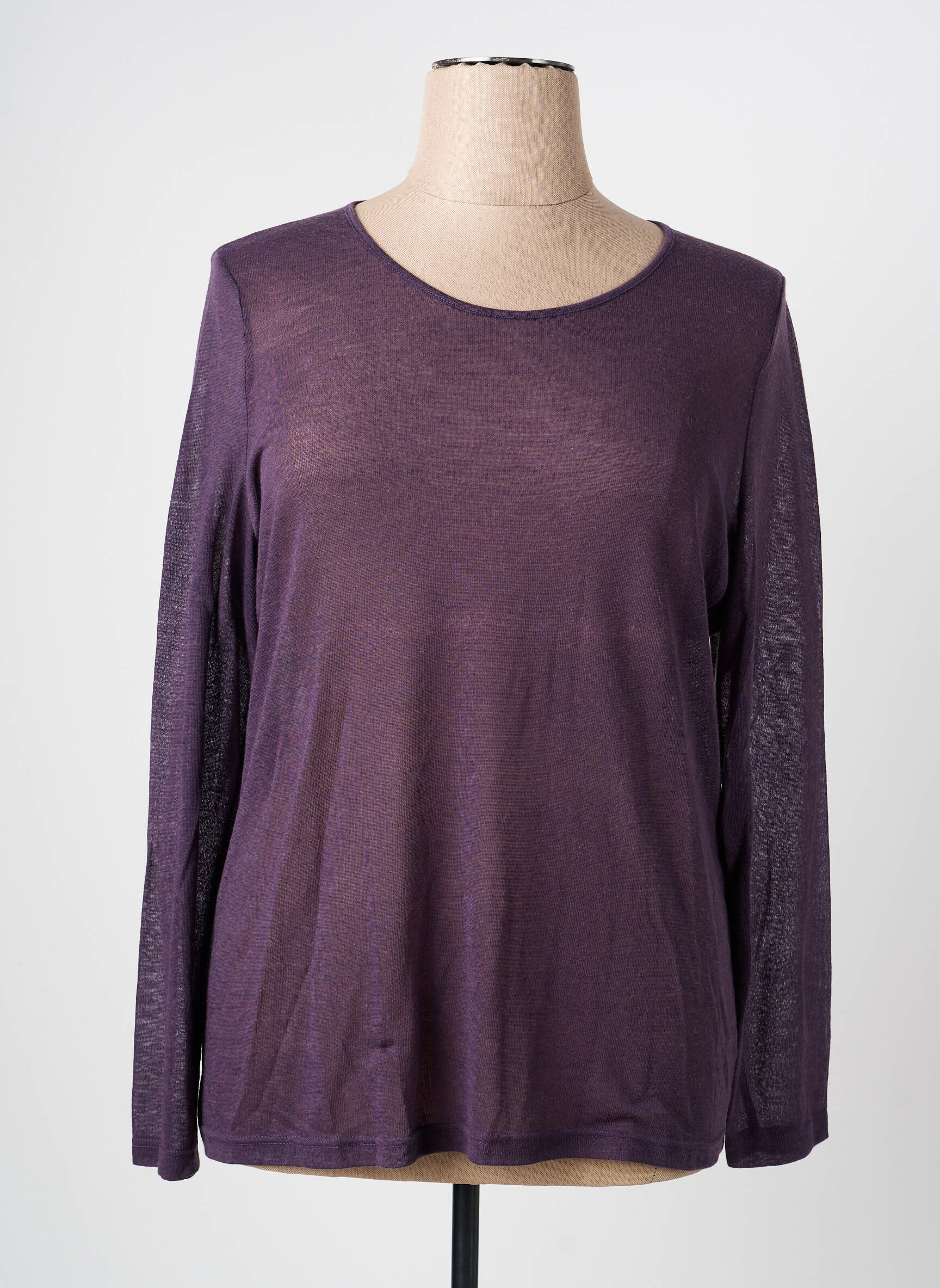 Top stretch manches longues violet PAUSE CAFE femme