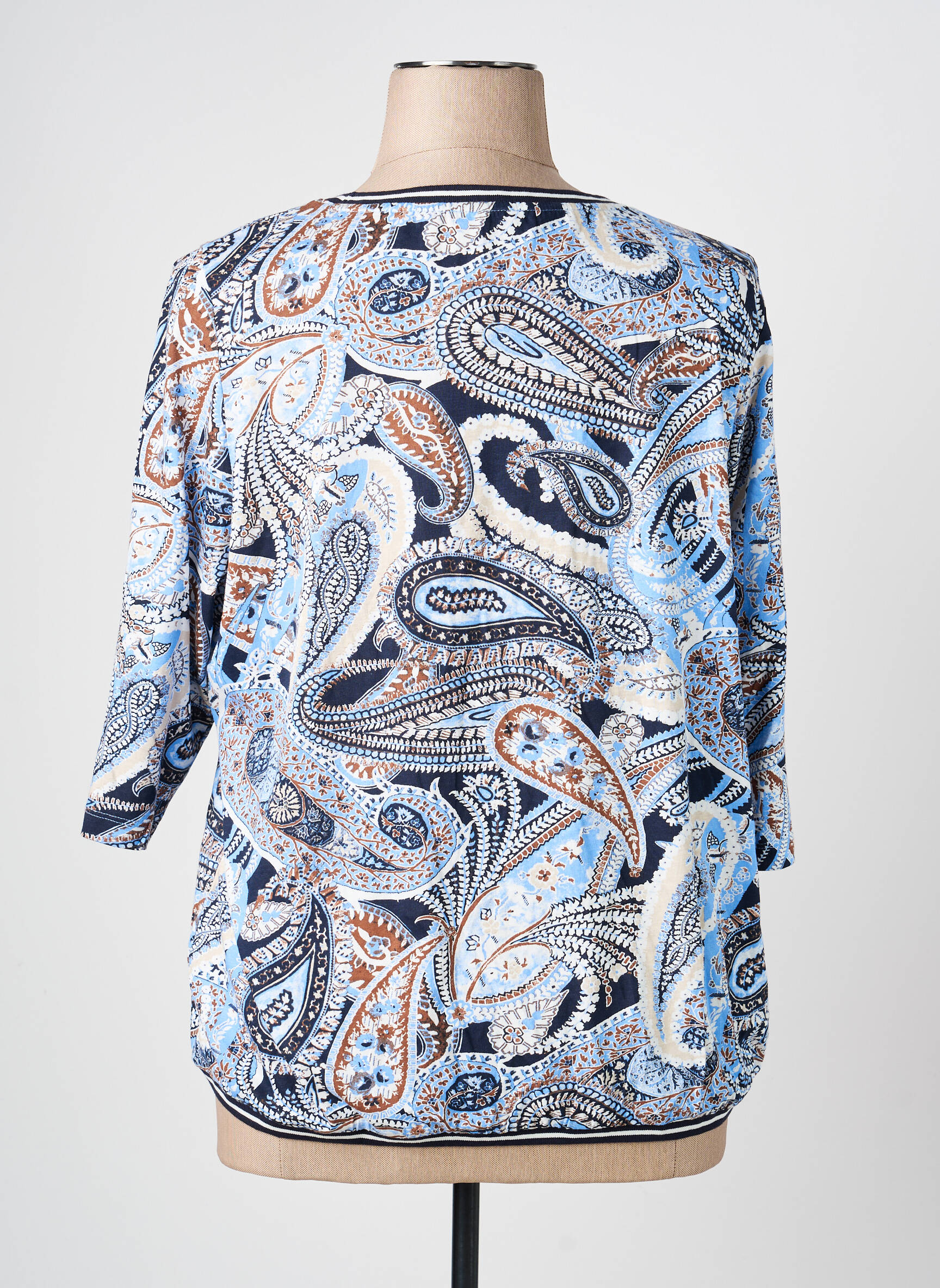 Top stretch manches 3/4 bleu OLSEN femme