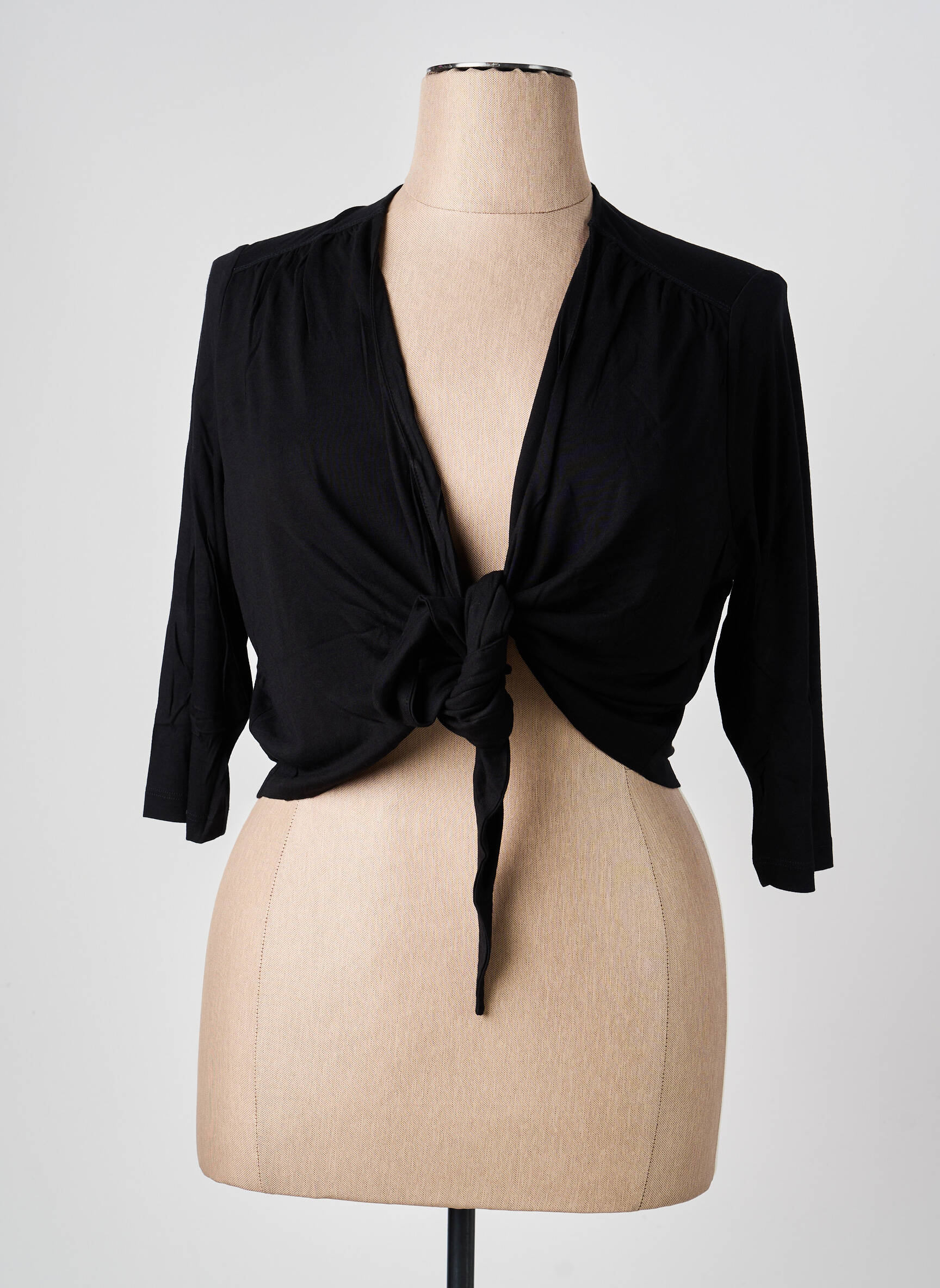 Gilet cache-cœur stretch noir OLSEN femme