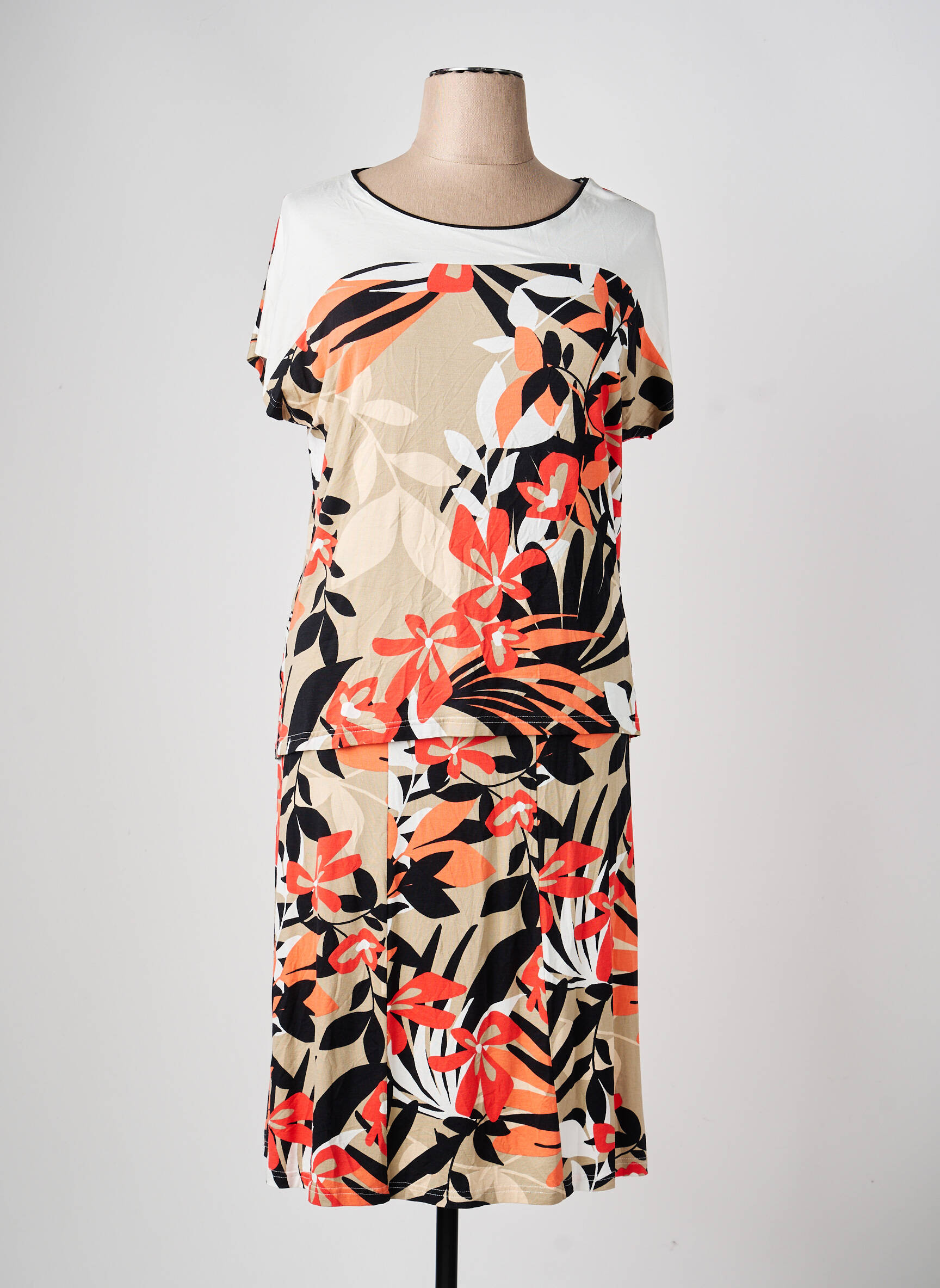 Ensemble jupe coupe cintrée beige PAUPORTÉ femme