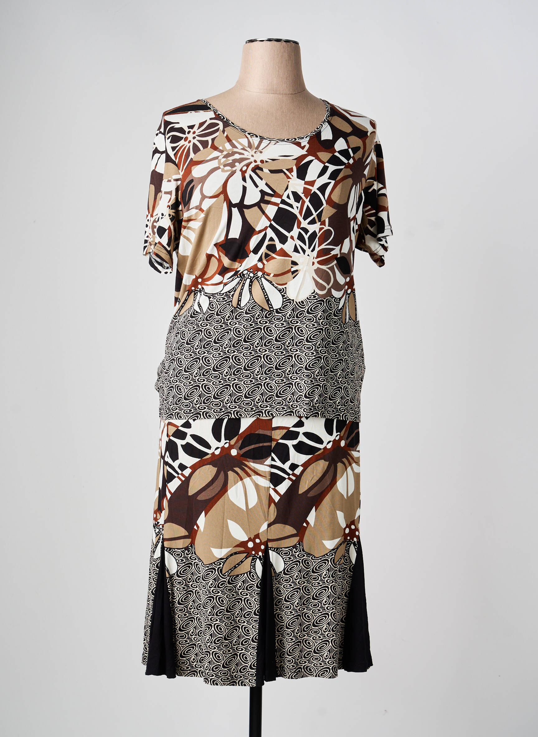 Ensemble jupe coupe cintrée beige PAUPORTÉ femme