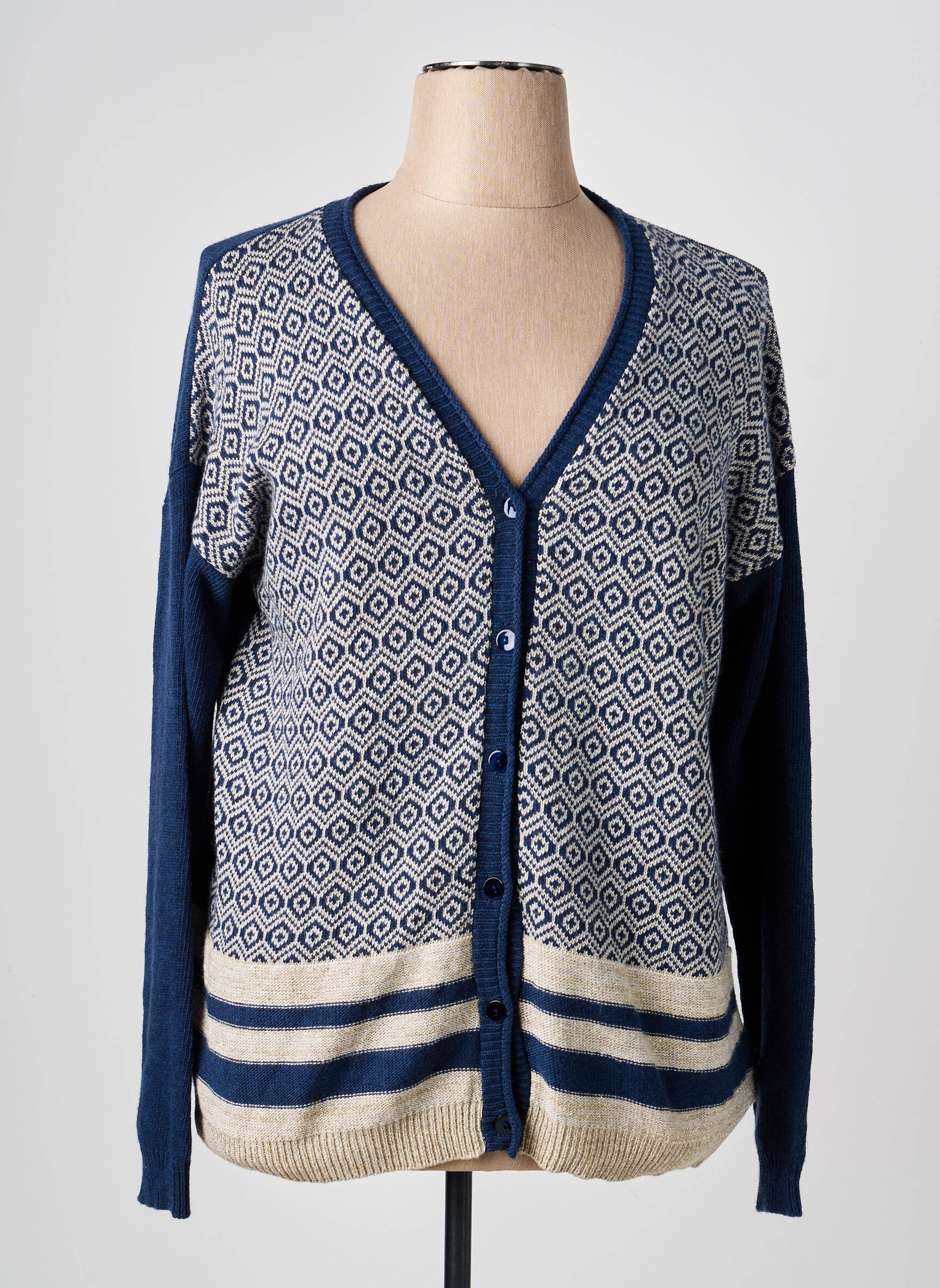 Gilet manches longues stretch bleu TERRE DE FÉES femme